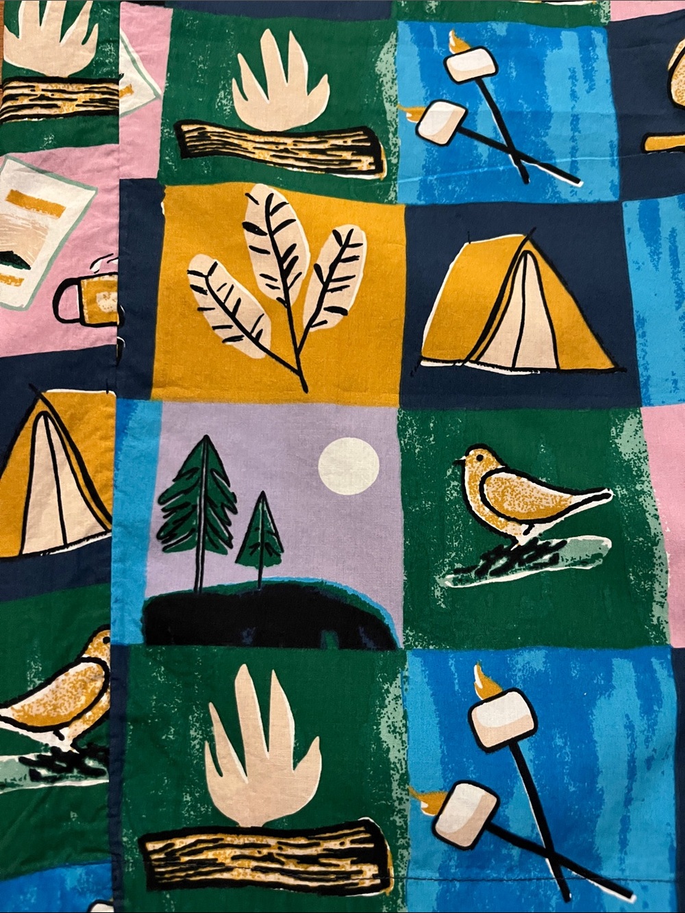 NWT Anthro Lyre Bird Campground Patchwork Print Pants - Picture 12 of 16